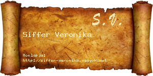 Siffer Veronika névjegykártya